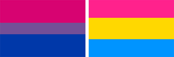 Bisexual and Pansexual Pride Flags